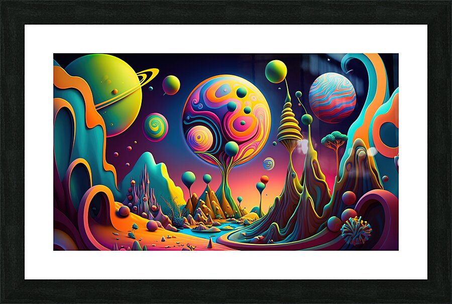 Psychedelic Space banner template Picture Frame print
