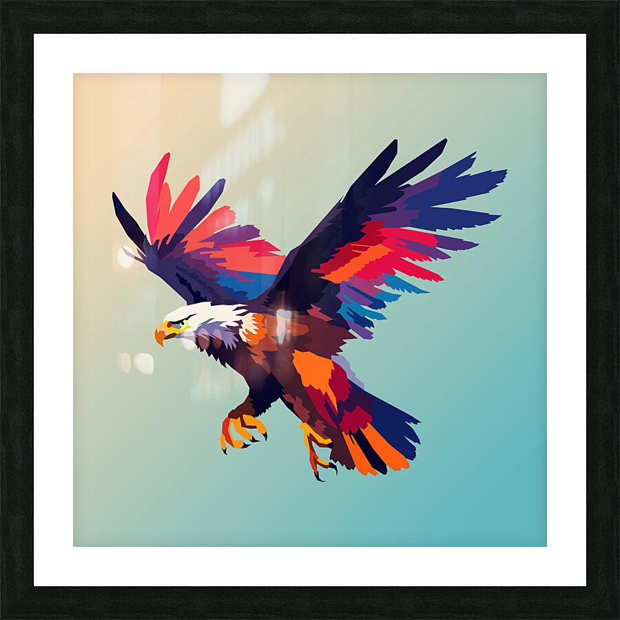 Flying eagle Picture Frame print