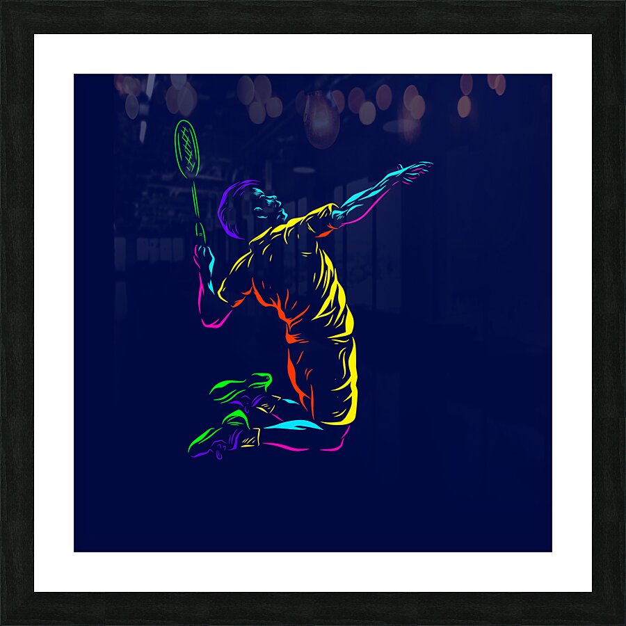 Badminton smash shot Picture Frame print