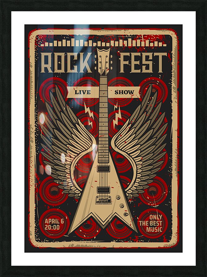 Rock guitar Picture Frame print