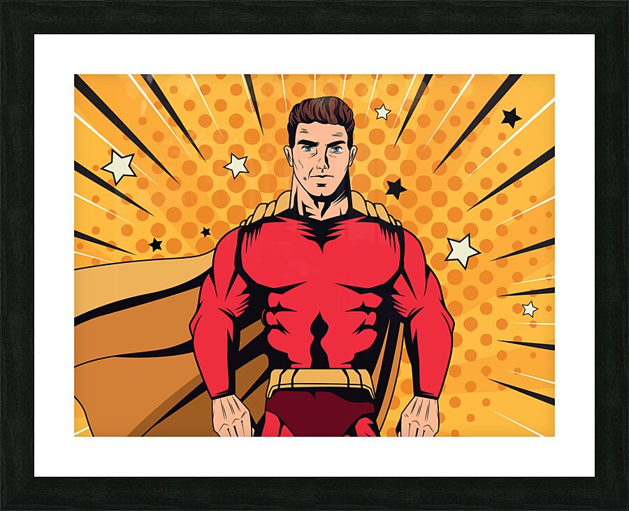 Red superhero Picture Frame print