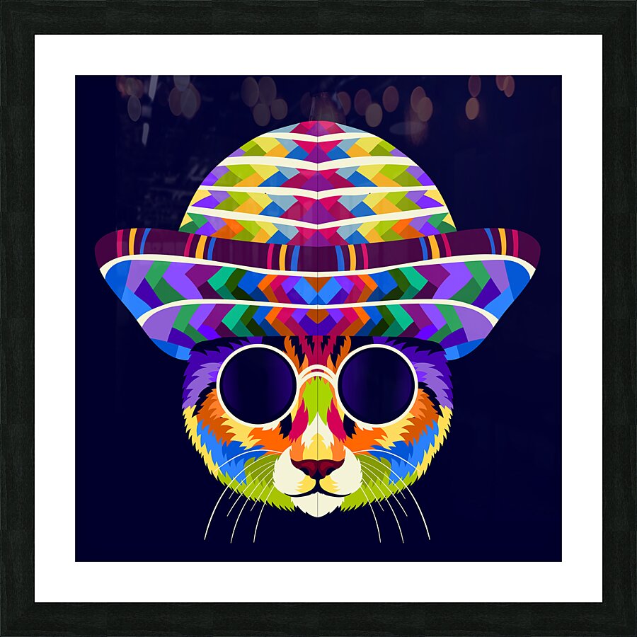 Cat pop art  Picture Frame print