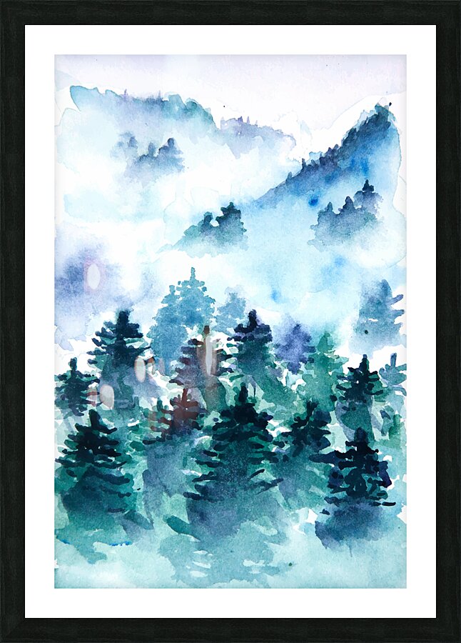Abstract mist forest Picture Frame print