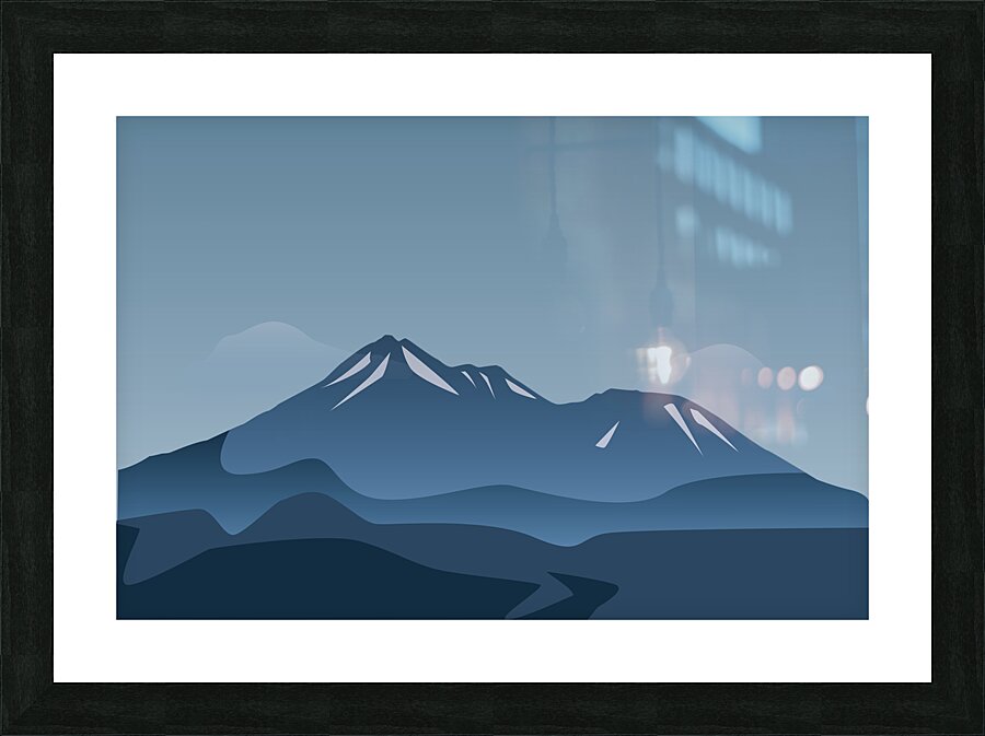 Blue mountain landscape Picture Frame print