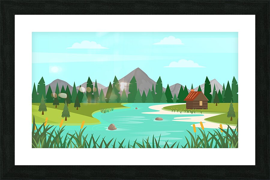 Cartoon forest Picture Frame print