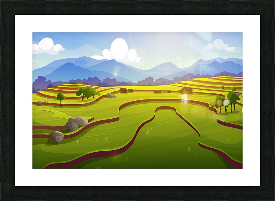 Rice field Picture Frame print