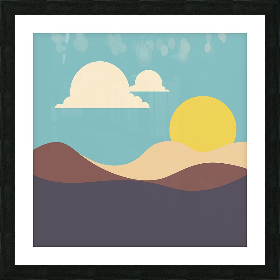 Retro nature landscape Picture Frame print