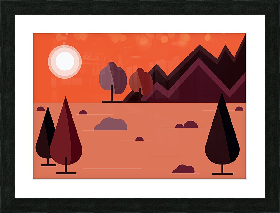 Beautiful landscape set. d Picture Frame print
