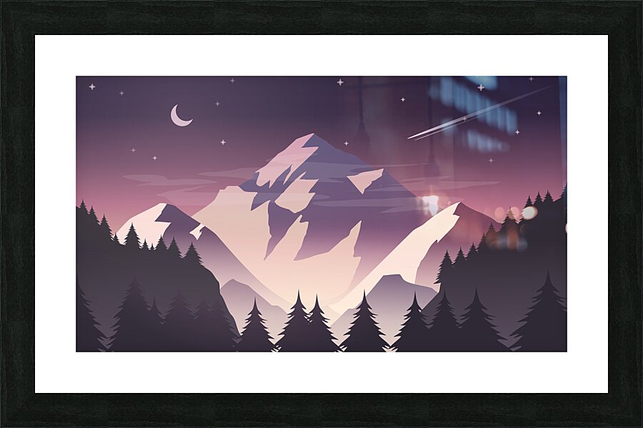 Mountain with snow Picture Frame print