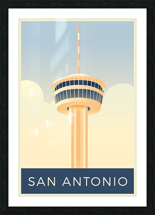 San Antonio Postcard Picture Frame print