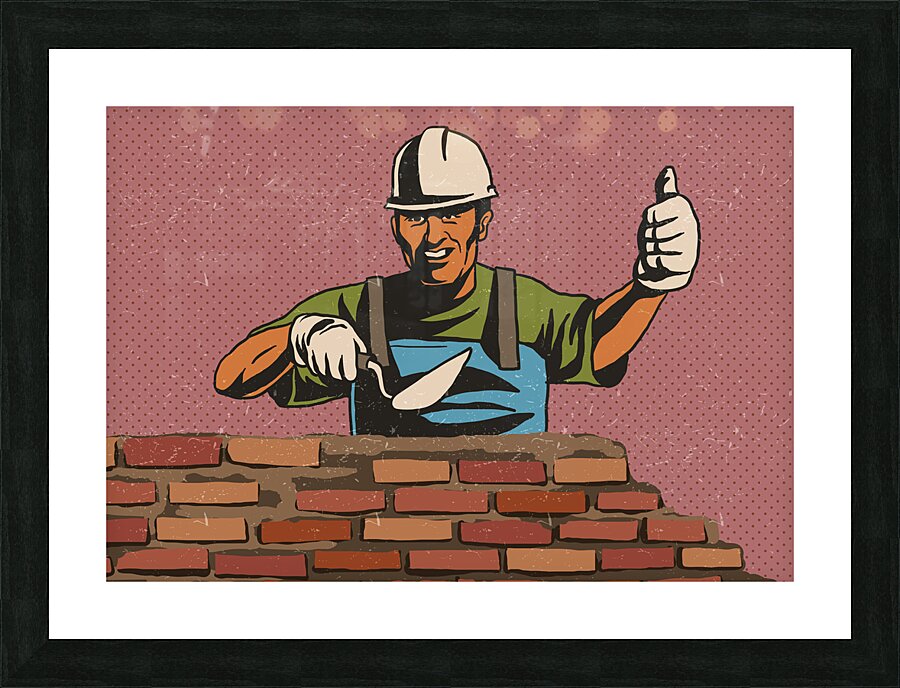 Masonry Worker    Picture Frame print