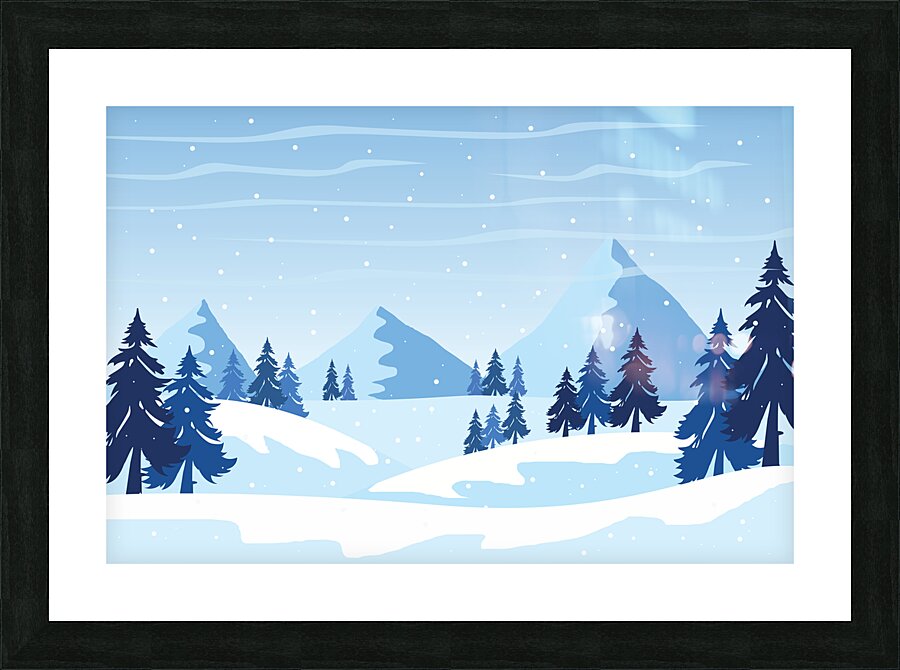 Holiday winter landscape Picture Frame print