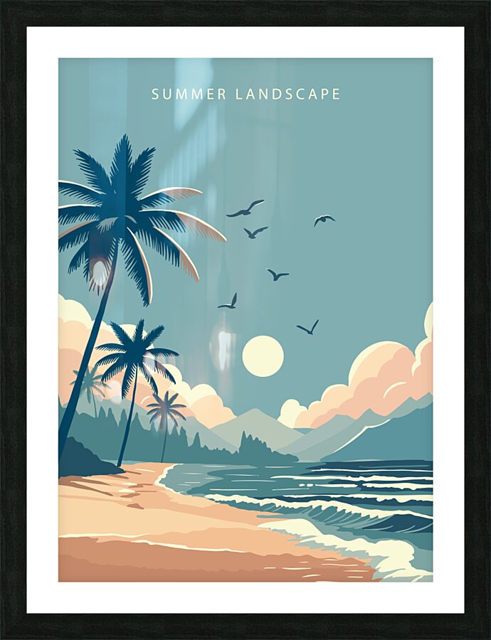 Tropical beach. b Picture Frame print