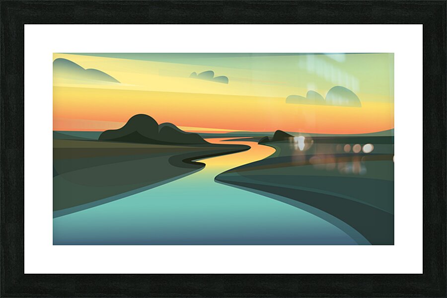 River landscapes. d Picture Frame print