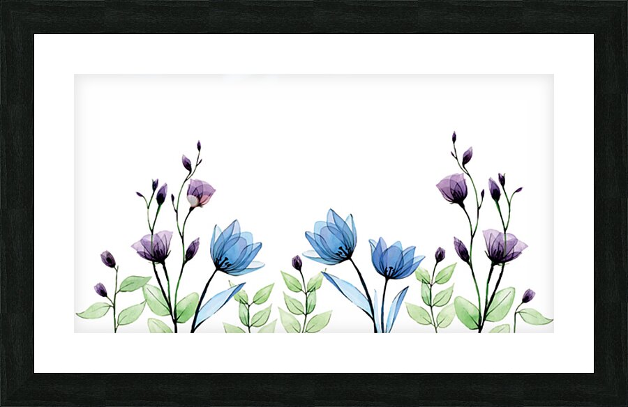 Transparent flowers Picture Frame print