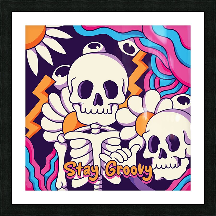 Groovy skeleton Picture Frame print