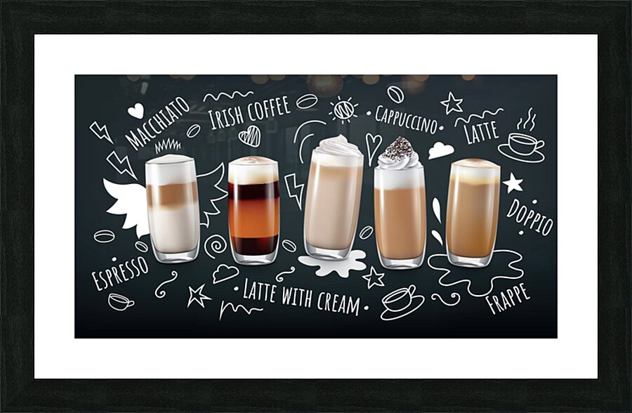 Coffee Drinks Picture Frame print