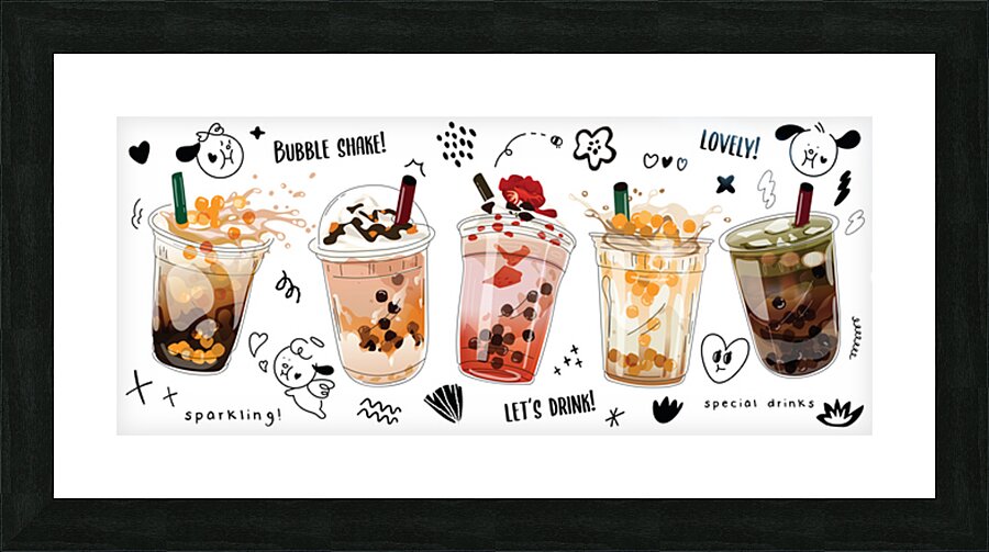  Bubble milk tea Picture Frame print