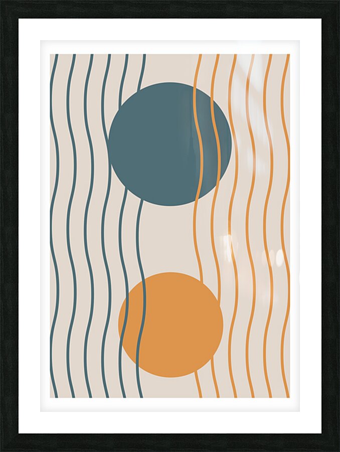 Sun and moon design background a Picture Frame print