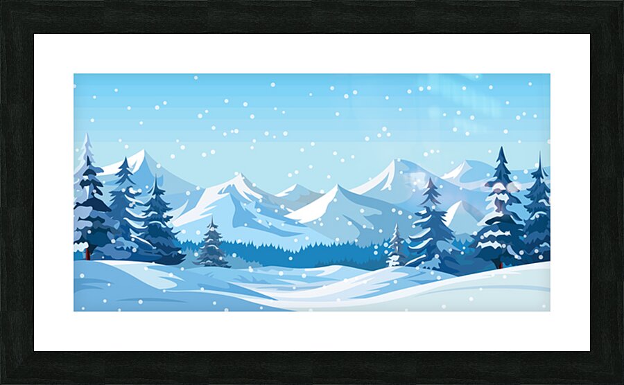 Winter mountain landscape Picture Frame print