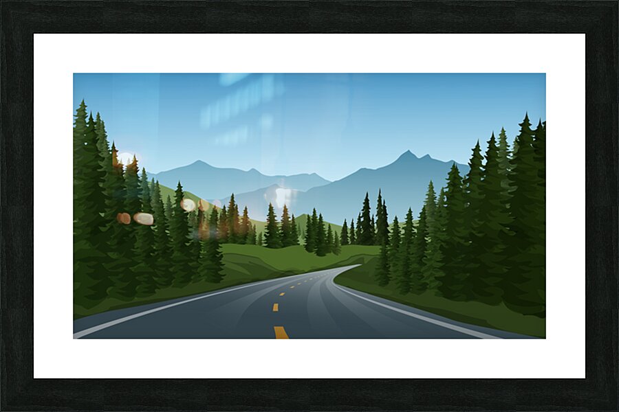 Road in Forest Landscape Picture Frame print