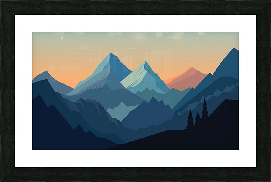 Beautiful mountain landscape Picture Frame print