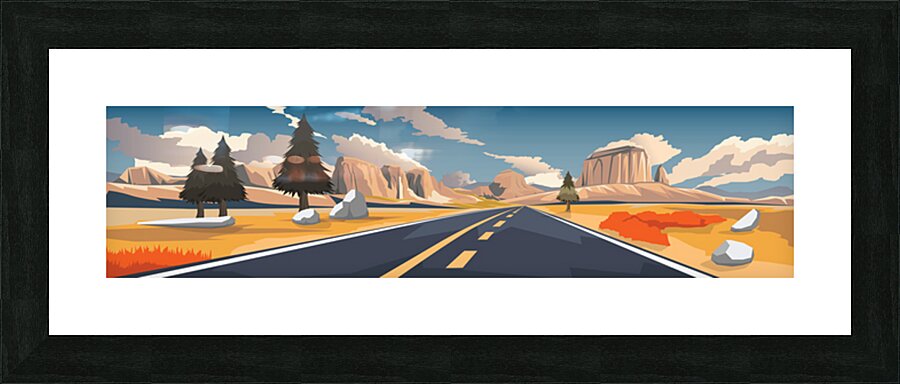 Dry grasslands landscape Picture Frame print