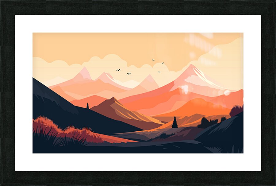 Beautiful mountain design Picture Frame print