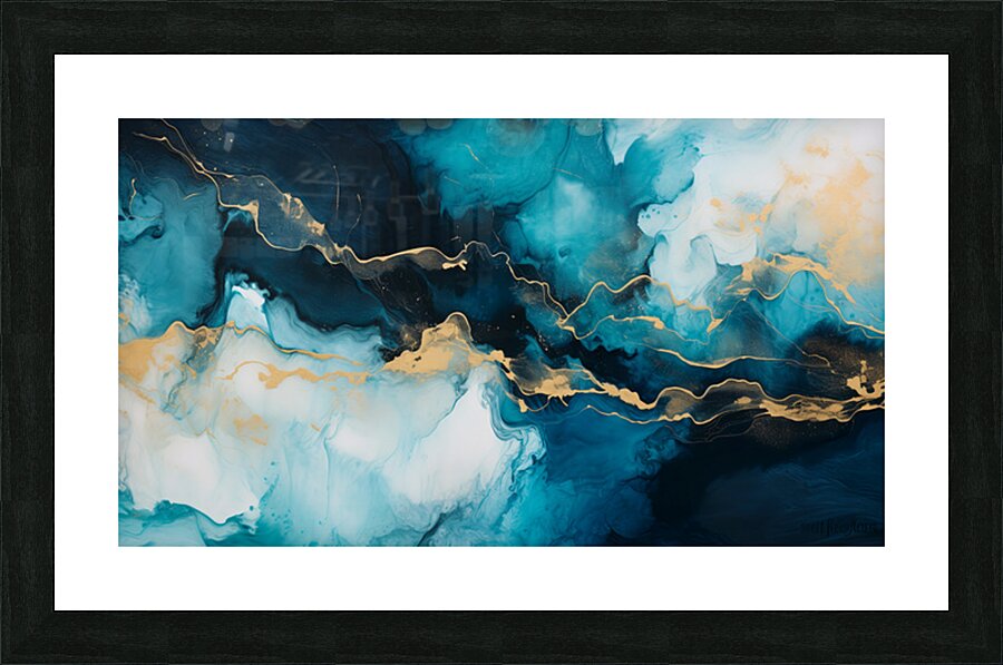 Abstract Multicolored marble design Picture Frame print