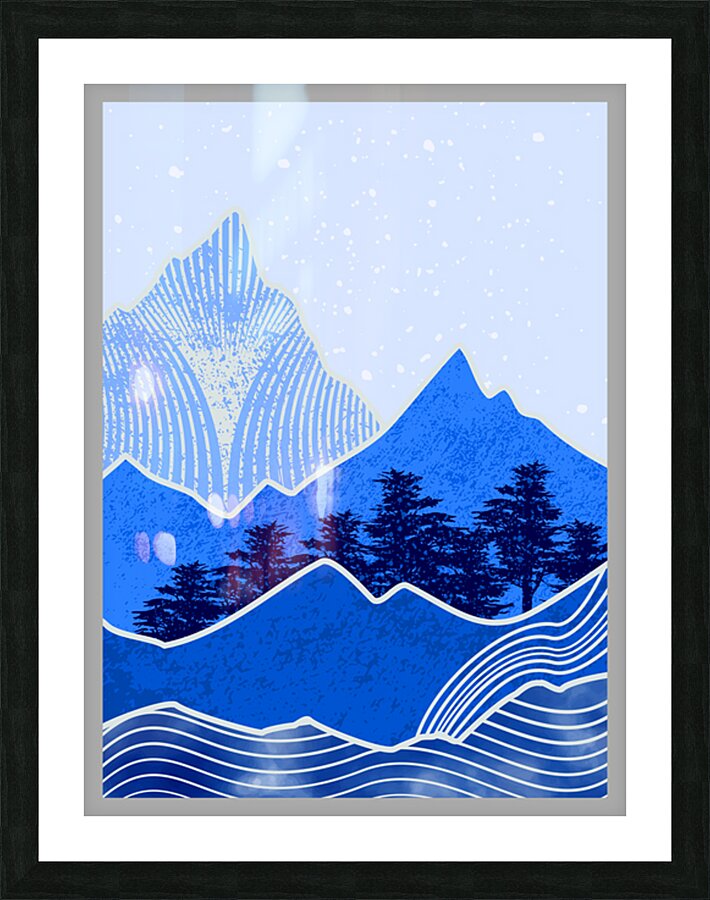 Abstract mountain painting c Picture Frame print