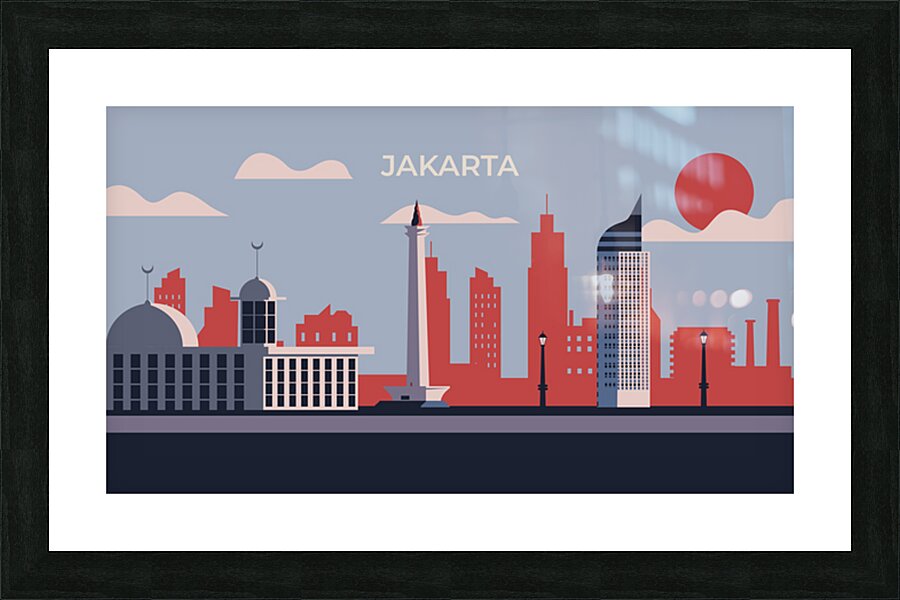 Jakarta city Picture Frame print