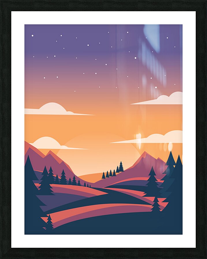 Mountain forest Picture Frame print