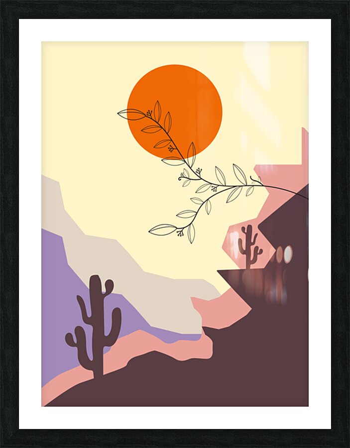 Boho botanical landscape b Picture Frame print