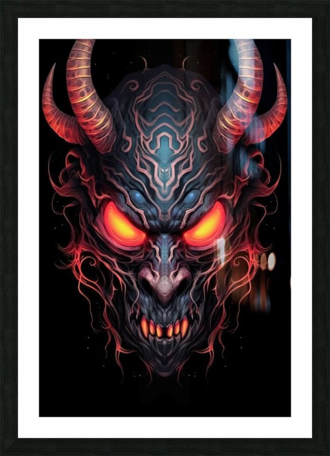 Angry demonic evil monster Picture Frame print