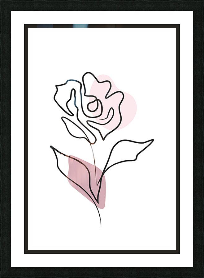 Flower line art.a Picture Frame print