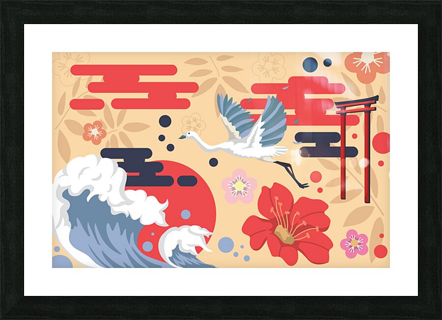Abstract Japanese Background   Picture Frame print