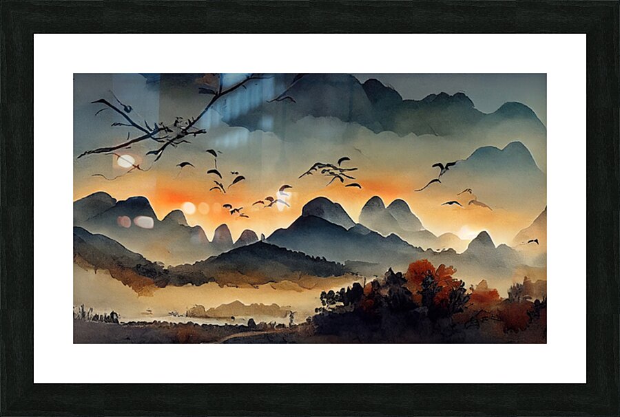 Mountain landscape design Picture Frame print