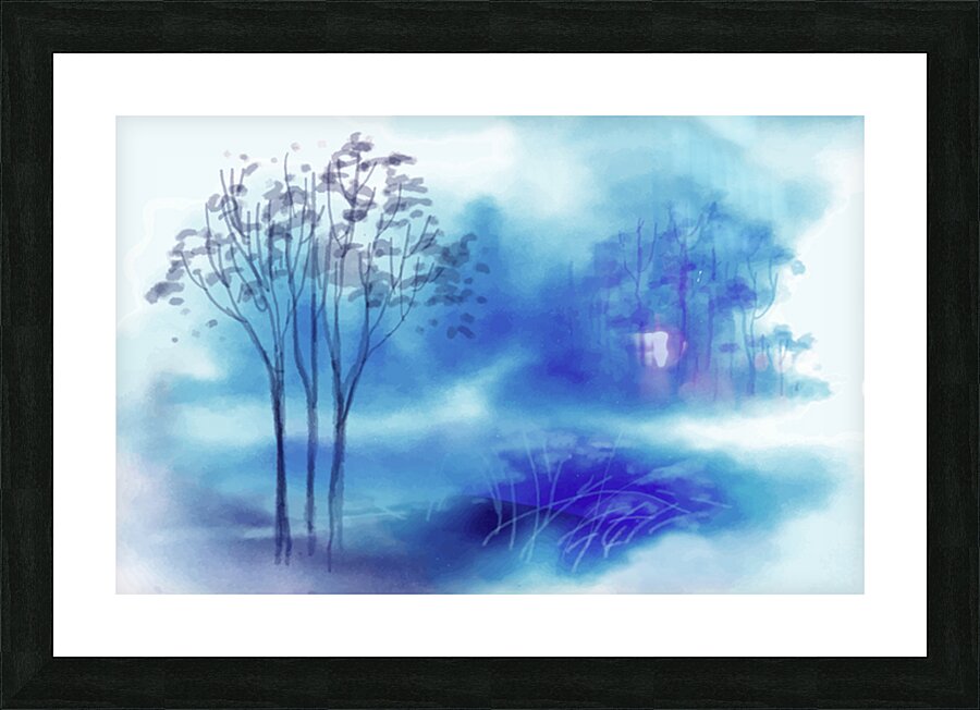 Watercolour landscape background   Picture Frame print