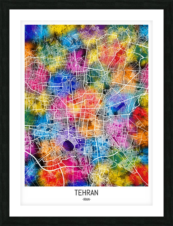 Tehran Iran City Map Picture Frame print