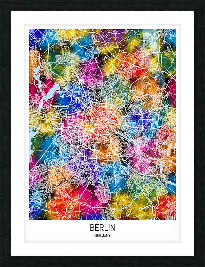 Berlin Germany City Map Picture Frame print