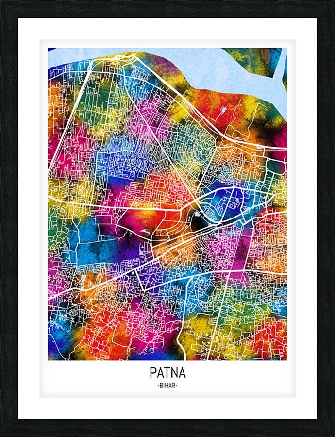 Patna Bihar City Map Picture Frame print