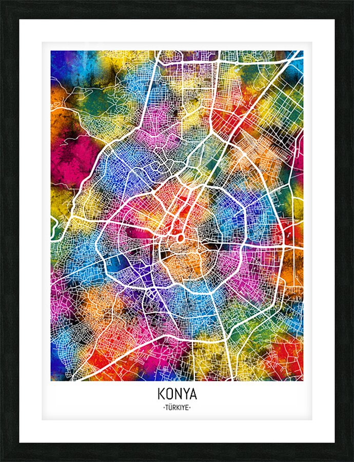 Konya Turkiye City Map Picture Frame print