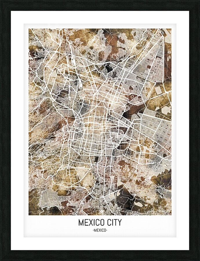 Mexico City Mexico Road Map Picture Frame print