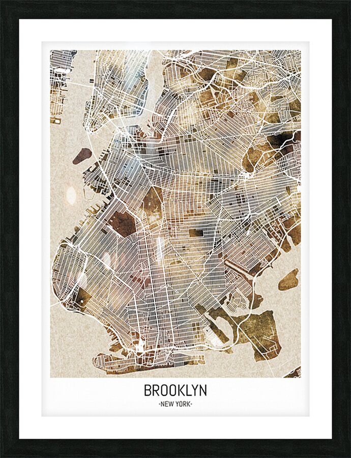 Brooklyn New York Map Picture Frame print