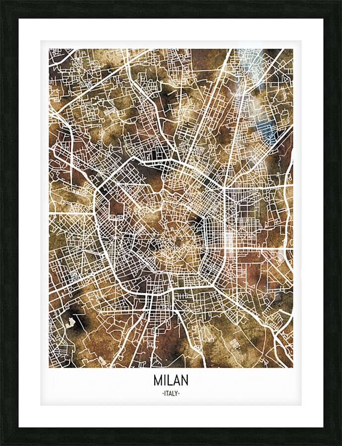Milan Italy Map Picture Frame print