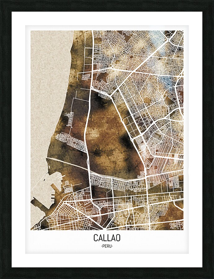 Callao Peru City Road Map Picture Frame print