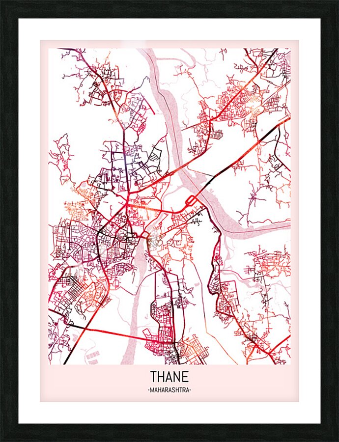 Thane Maharashtra Map Picture Frame print