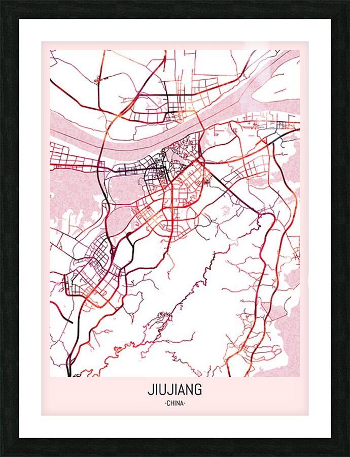 Jiujiang China Map Picture Frame print