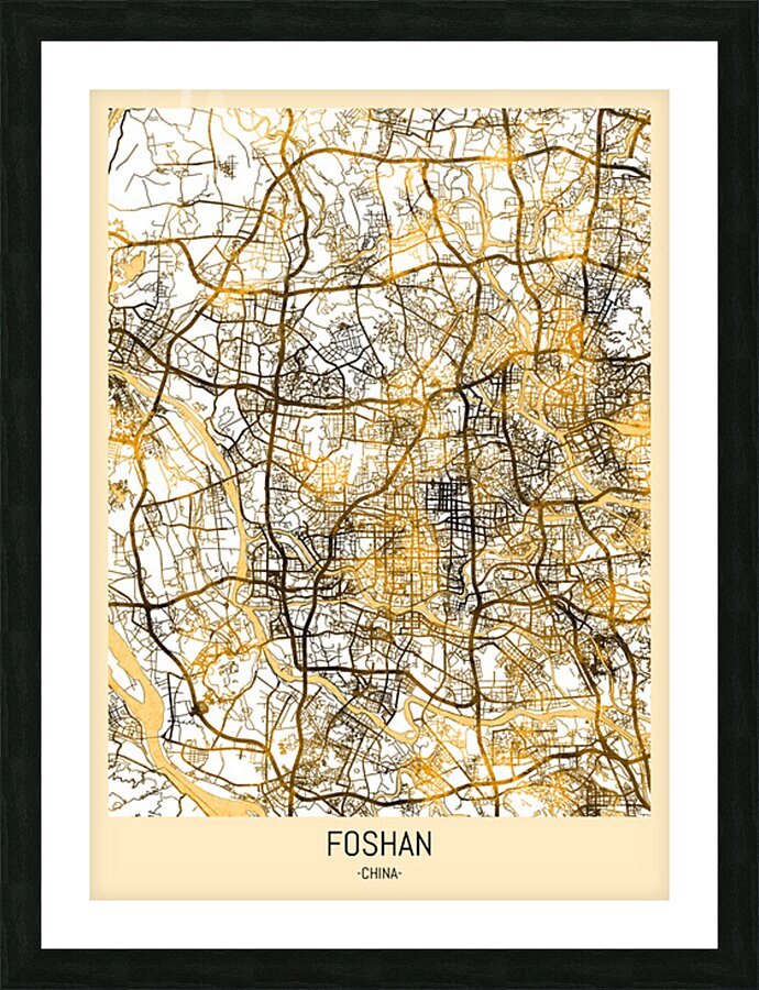 Foshan City Map Picture Frame print