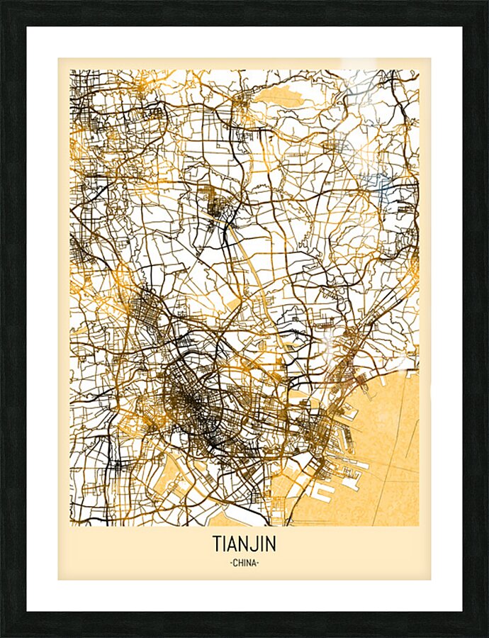 Tianjin City Map Picture Frame print